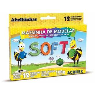 MASSA P/MODELAR SOFT 180G C/12 CORES - 07312 - PCT 12 - ACRILEX