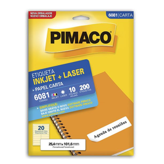 ETIQ INKJET/LASER CARTA 10FL - 6081 - 25X101 - UN - PIMACO