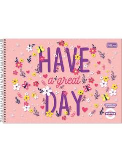 CADERNO DESENHO CAPA DURA 80FLS - ESPIRAL - 390437 - PEPPER FEM - PCT 4 - TILIBRA