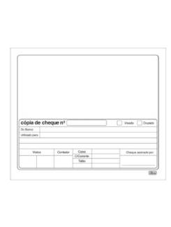 COPIA DE CHEQUE 100 FOLHAS - 189X159MM - BRANCO - UN - TILIBRA