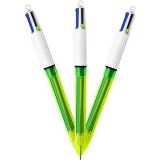 CANETA RETRATIL 4 EM 1 3 CORES + MARCA TEXTO - CX 12 - BIC