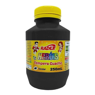 TINTA GUACHE 250ML  - PRETO - PCT 3 - RADEX