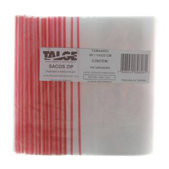 SACO TRANSPARENTE ZIP LOCK C/100 - 14x20 - UN - TALGE