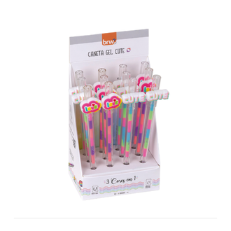 CANETA GEL CUTE 3 CORES 0,7MM - CA0223 - DPL 12 - BRW