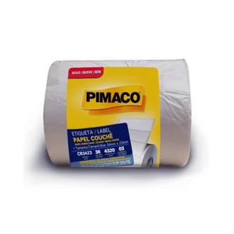 ETIQUETA ADESIVA COUCHE ACRILI 3 CARREIRAS - 36M - C/4320 - 34X23 - UN - PIMACO