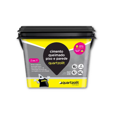CIMENTO QUEIMADO PISO E PAREDE QUARTZOLIT CINZA 4.5KG