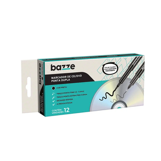 MARCADOR PERMANENTE PONTA DUPL CD/DVD - 0.2MM/1.4MM - PRETO - UN - BAZZE