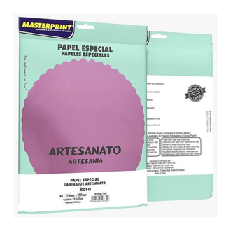 PAPEL LAMINADO A4 10FLS - 250G - 302070043 - ROSA - UN - MASTERPRINT