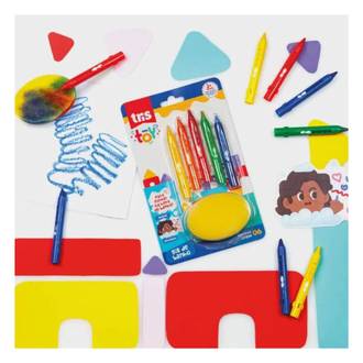 GIZ DE CERA PARA O BANHO TOY 5 CORES - C/ESPONJA - 908063 - CX 96 - TRIS