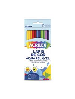 LAPIS DE COR AQUARELAVEL 12 CORES - C/PINCEL - C/12 - CX 12 - ACRILEX