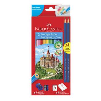 LAPIS DE COR + KIT ESCOLAR 12 CORES  - C/12 - UN - FABER