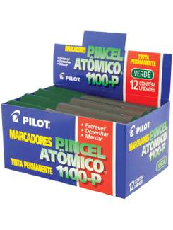 MARCADOR PINCEL ATOMICO 1100-P - VERDE - CX 12 - PILOT