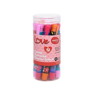 CANETA BORRACHA LOVE FLOWERS SELECT SORTIDAS - 22945 - MOLIN - UN - MOLIN