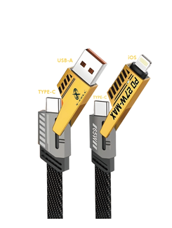 CABO USB C - 4 EM 1 1,2M - 65W/27W - XC-CD-130 - PRETO - UN - X-CELL