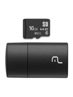 CARTAO MEMORIA MICRO SD 16GB 2X1 - PRETO - UN - MULTILASER