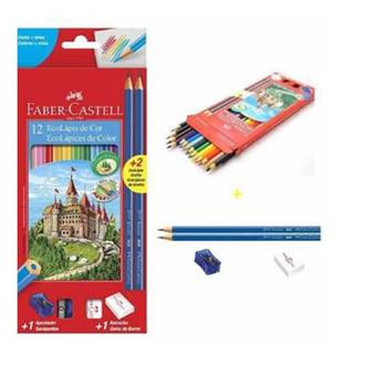 LAPIS DE COR + KIT ESCOLAR 12 CORES  - C/12 - UN - FABER