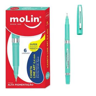 CANETA LINE ART CORES - 0,4MM - VERDE AGUA - CX 06 - MOLIN