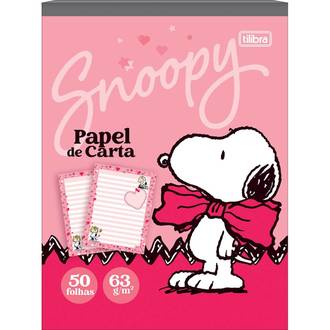 CADERNO COLADO PAPEL CARTA 50FLS - 395447 - SNOOPY - UN - TILIBRA