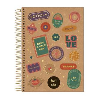 CADERNO COLEGIAL CAPA DURA 1X1 80FLS - 72923-26 - KRAFT COLOR - PCT 4 - JANDAIA