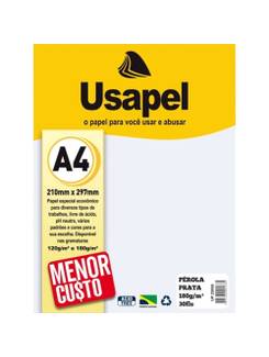 PAPEL PEROLA A4 30FLS - 180G - 25055 - PRATA - UN - USAPEL