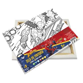 TELA PARA PINTURA C/ GUACHE 6 CORES - HOMEM ARANHA - 4750 - 22X16 - UN - DAC