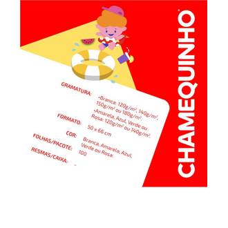 PAPEL CARTOLINA CHAMEQUINHO 50X66 - 120G - VERDE - PCT 100 - CHAMEX