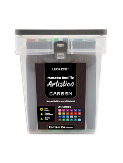 CANETA MARCADOR P/ COLORIR 24 CORES - PONTA DUPLA - 10629 - UN - LEO ARTE