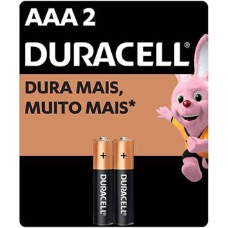 PILHA ALCALINA AAA PALITO COM 2 UNIDADES - UN - DURACELL
