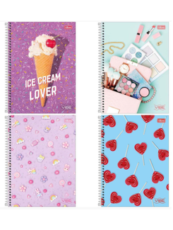 CADERNO UNIV CAPA DURA 1X1 80FLS - VIBE FEM - UN - TILIBRA