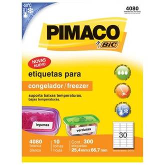 ETIQUETA P/CONGELADOR/FREEZER CARTA 10 FL - 4080 - 25X66 - UN - PIMACO