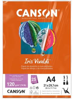 PAPEL IRIS VIVALDE A4 25FLS - 120G - LARANJA - UN - CANSON