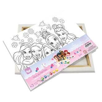 TELA PARA PINTURA C/ GUACHE 6 CORES - PRINCESAS - 4749 - 22X16 - UN - DAC