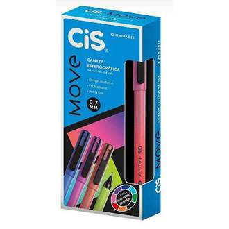 CANETA ESFEROGRAFICA MOVE 0,7MM - ROSA - CX 12 - CIS