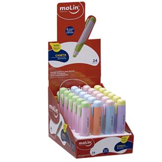 CANETA BORRACHA SORTIDAS - 14306 - CX 24 - MOLIN