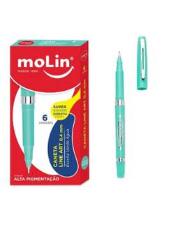 CANETA LINE ART CORES - 0,4MM - VERDE AGUA - CX 06 - MOLIN