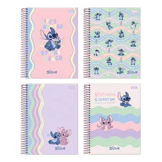 CADERNO COLEGIAL CAPA DURA 1X1 80FLS - 3370738 - STITCH - PCT 4 - FORONI