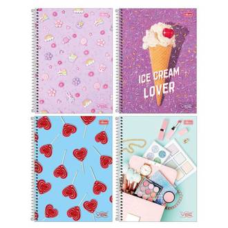CADERNO UNIV CAPA DURA 12X1 192FLS - VIBE FEM - PCT 4 - TILIBRA