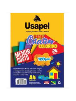 PAPEL CRIATIVO A4 24FL - 120G - 8 CORES - PCT 20 - USAPEL