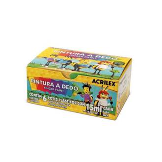 PINTURA A DEDO 15ML C/6 CORES - UN - ACRILEX